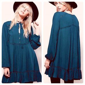 Free People - Long Sleeve Teal Dress [Rare]